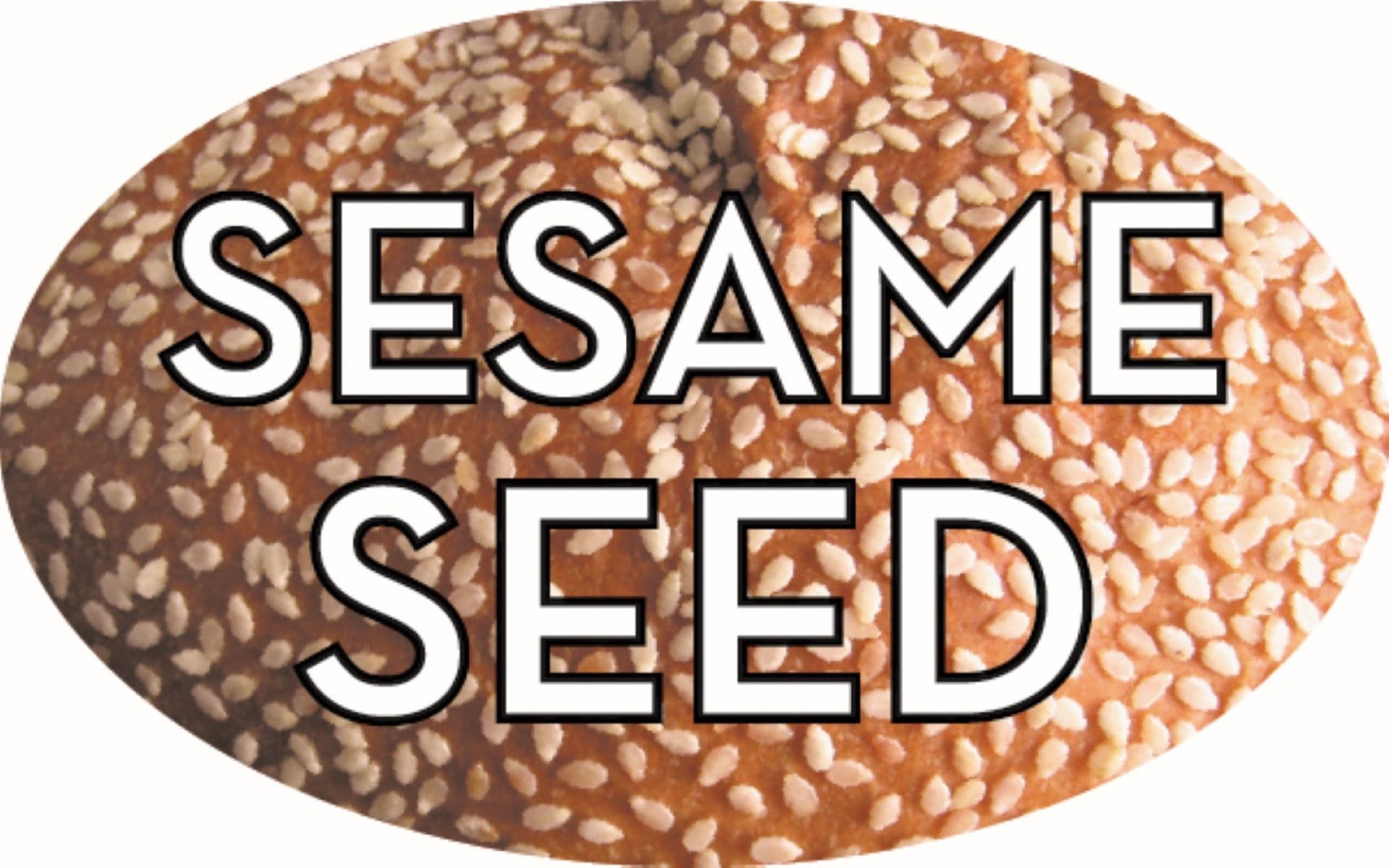 Sesame Seed Bakery Flavor Label 1.25X2 IN Oval 4 Color Process 500 Count/Roll 5 Rolls/Sleeve