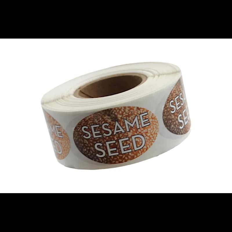 Sesame Seed Bakery Flavor Label 1.25X2 IN Oval 4 Color Process 500 Count/Roll 5 Rolls/Sleeve
