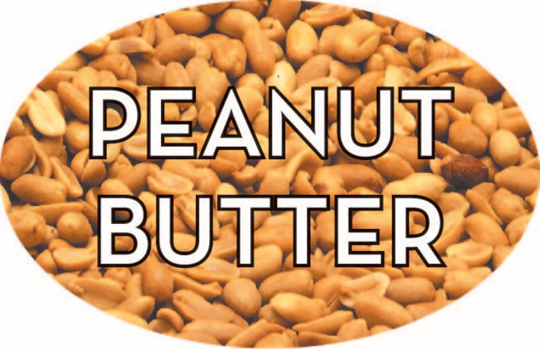 Peanut Butter Bakery Flavor Label 1.25X2 IN Oval 4 Color Process 500 Count/Roll 20 Rolls/Case 10000 Count/Case