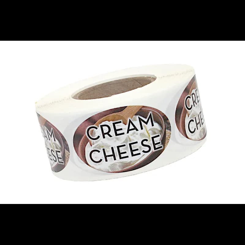 Cream Cheese Bakery Flavor Label 1.25X2 IN Oval 4 Color Process 500 Count/Roll 5 Rolls/Sleeve