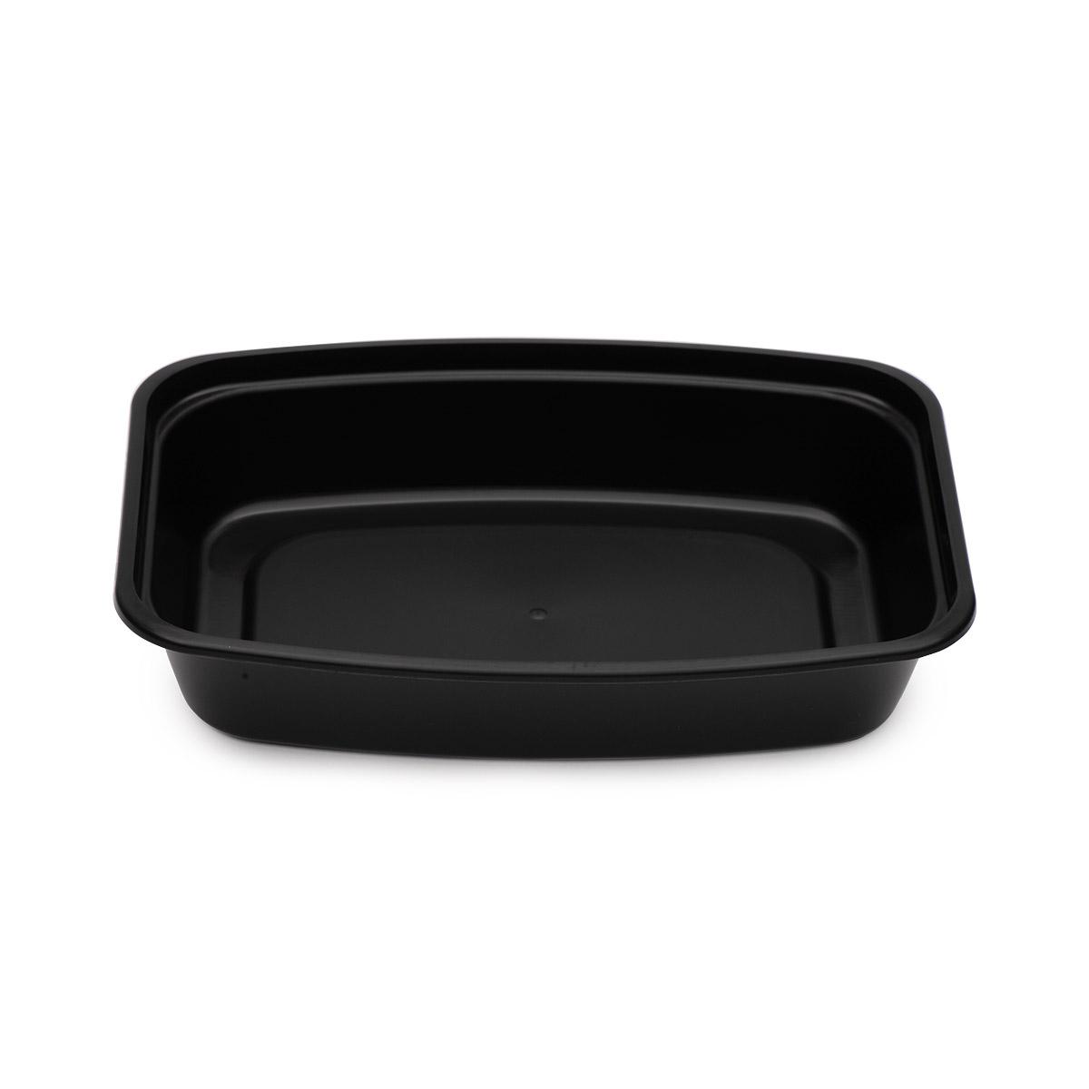 Take-Out Container Base 8.3X5.8X1.62 IN Plastic Black Rectangle 300/Case