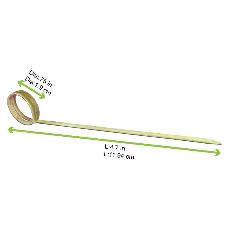 Side-Twisted Skewer 4.7 IN Bamboo Natural 100 Count/Pack 20 Packs/Case 2000 Count/Case