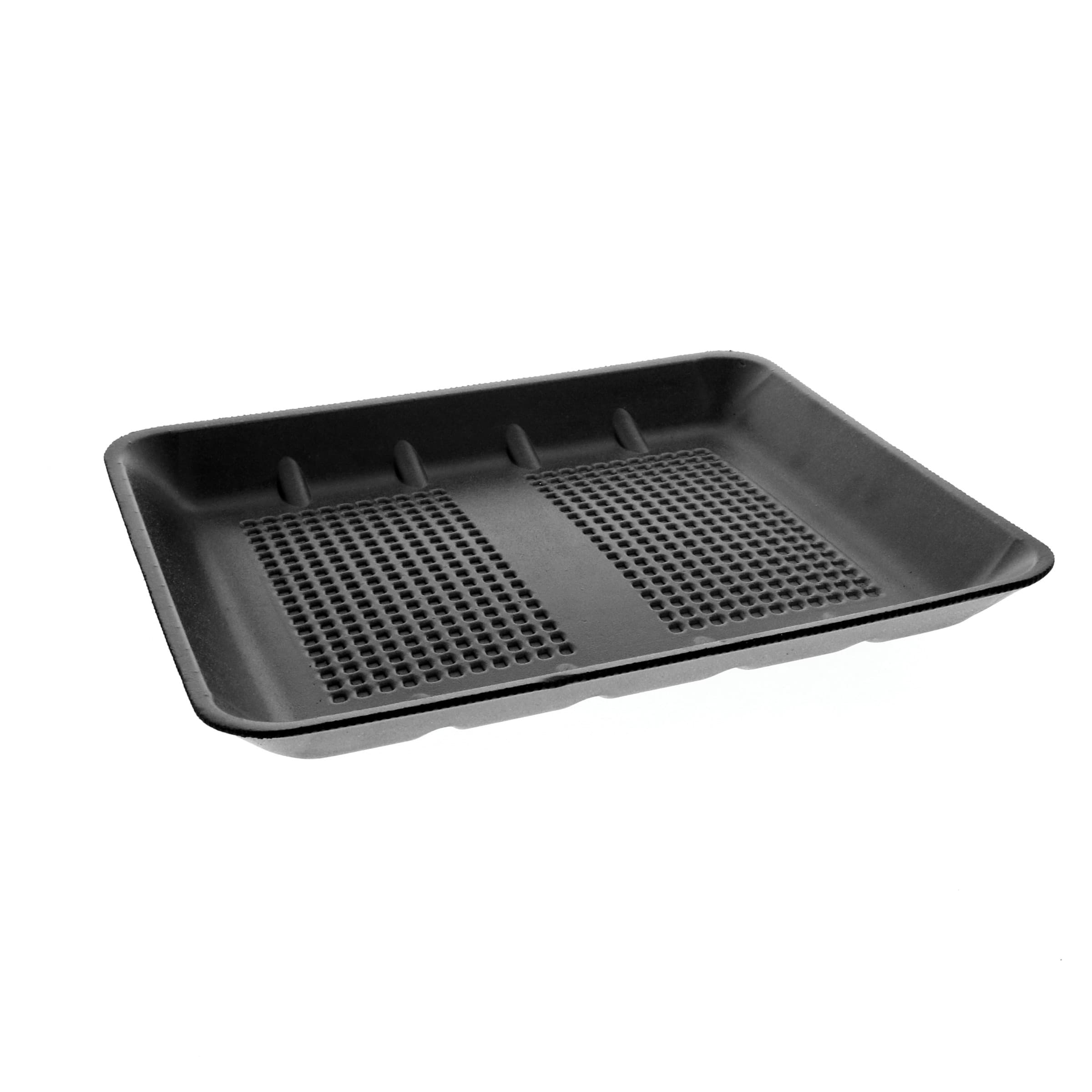 9H Supermarket Tray 11.875X9.875X1.19 IN Polystyrene Foam Black Rectangle Heavy Family Pack 250/Case