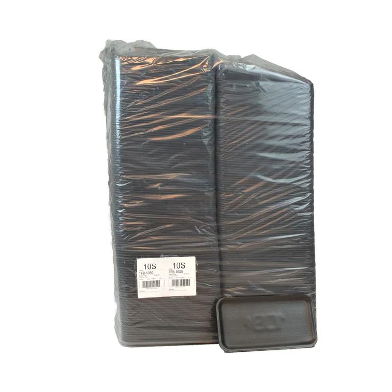 10S Tray 10.75X5.7X0.65 IN Polystyrene Foam Black Rectangle 500/Case