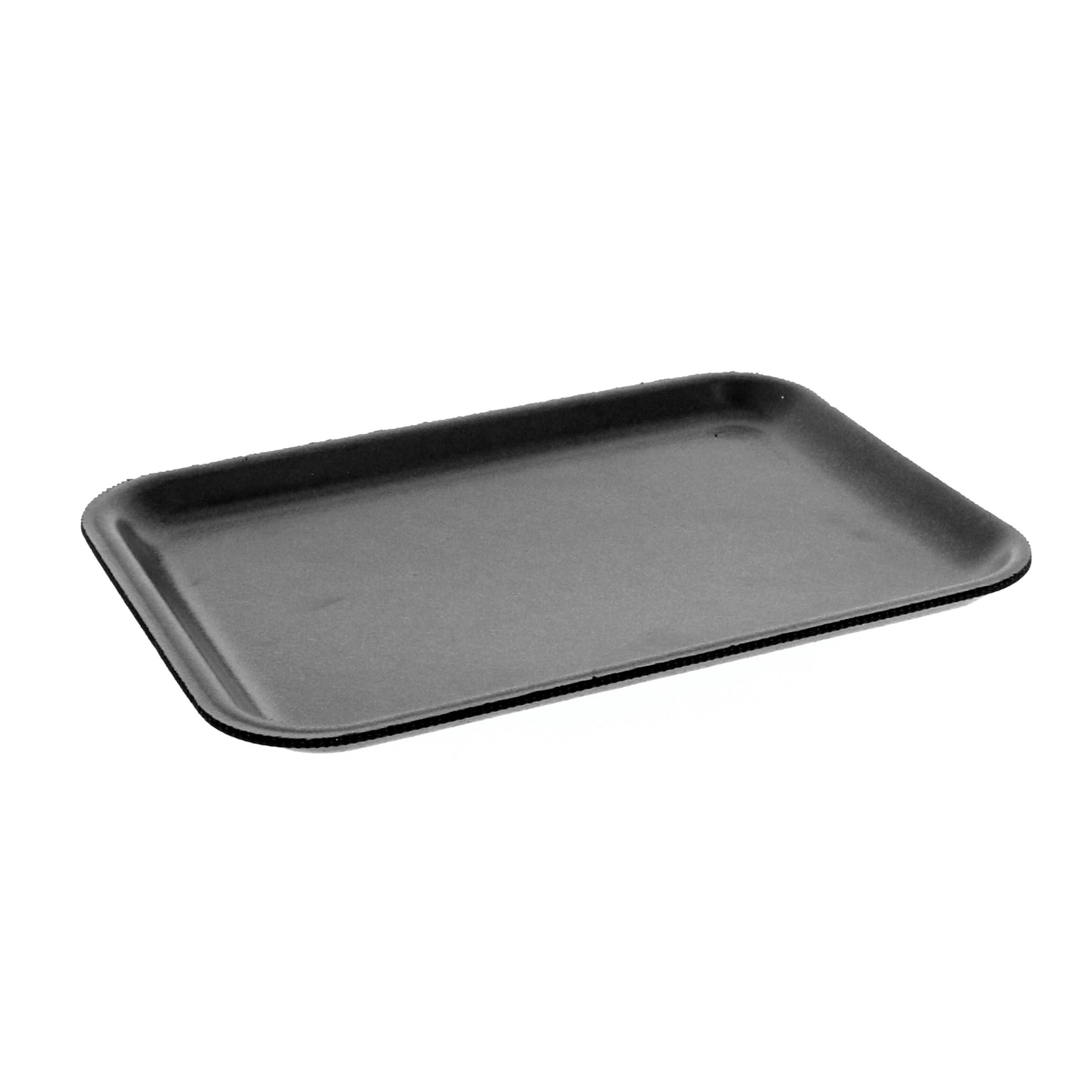 20S Supermarket Tray 8.7X6.2X0.65 IN Polystyrene Foam Black Rectangle 500/Case
