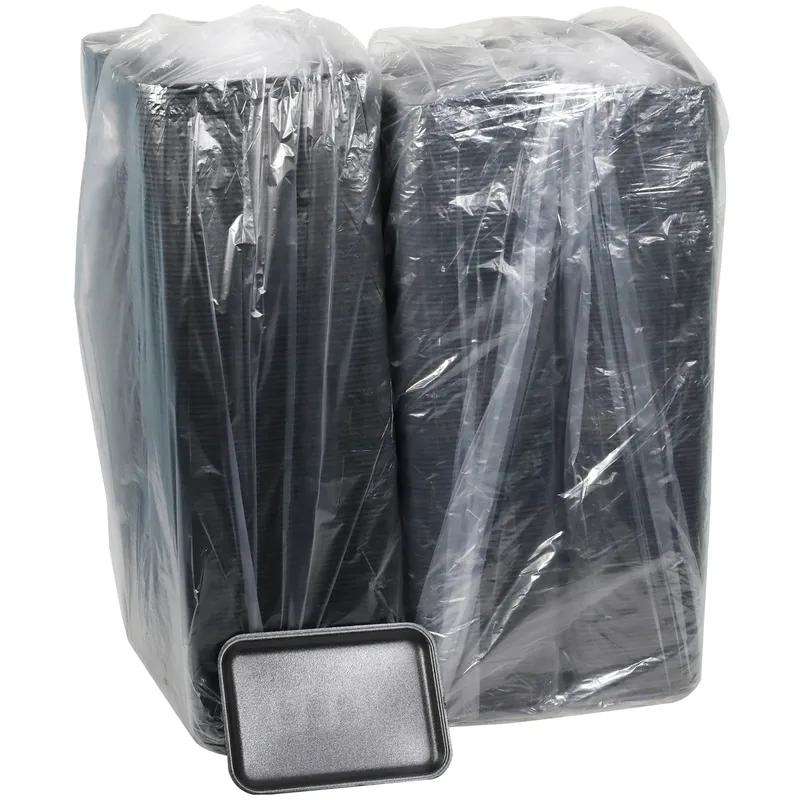 20S Supermarket Tray 8.7X6.2X0.65 IN Polystyrene Foam Black Rectangle 500/Case
