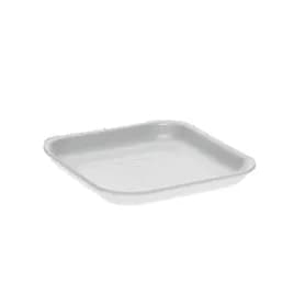 1S Supermarket Tray 5.1X5.1X0.65 IN Polystyrene Foam White Square 1000/Case