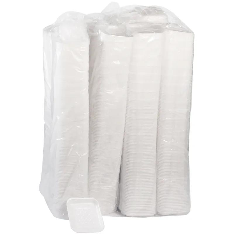 1S Supermarket Tray 5.1X5.1X0.65 IN Polystyrene Foam White Square 1000/Case