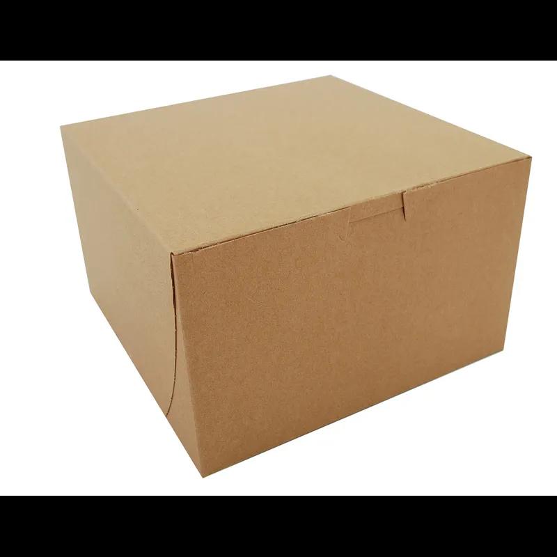 Bakery Box 8X8X5 IN Kraft Lock Corner Tuck Top 1-Piece 100/Case