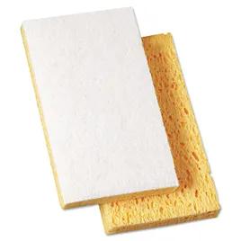 Victoria Bay Scrubbing Sponge 3.3X5.9 IN Light Duty Synthetic Fiber White Yellow 20/Case