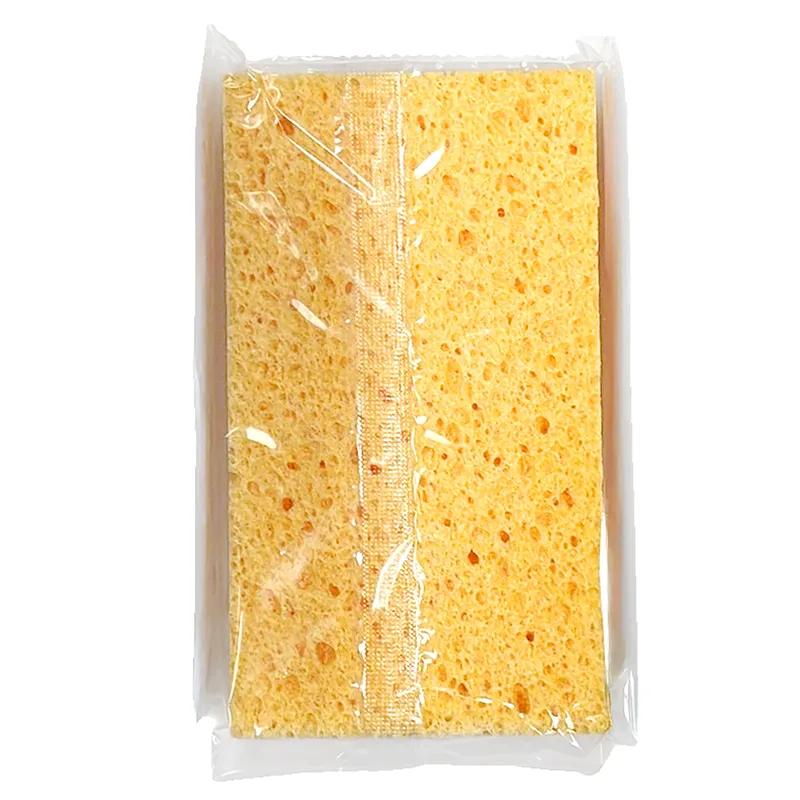 Victoria Bay Scrubbing Sponge 3.3X5.9 IN Light Duty Synthetic Fiber White Yellow 20/Case