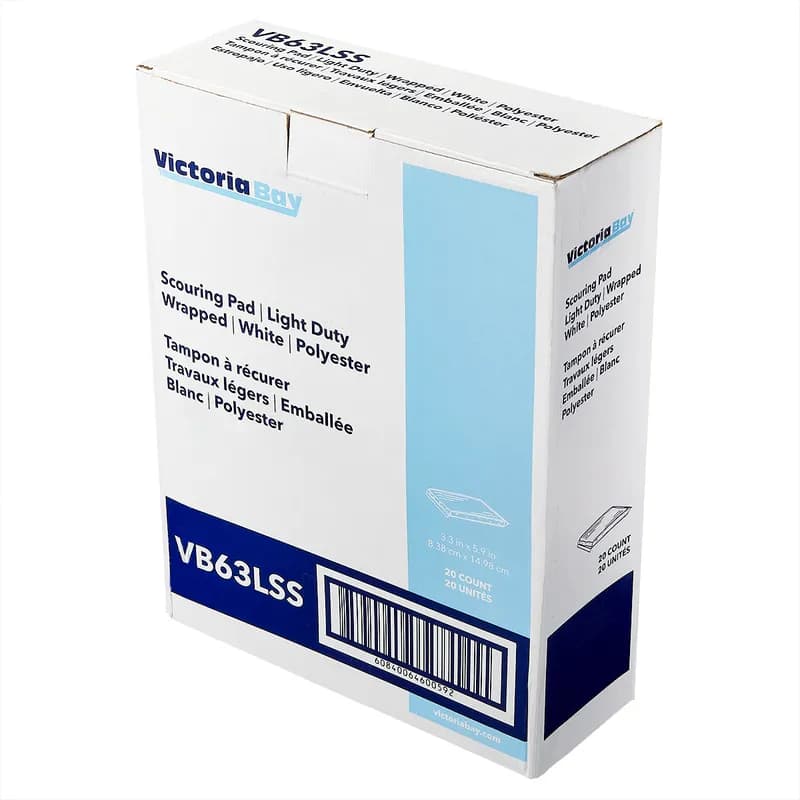 Victoria Bay Scrubbing Sponge 3.3X5.9 IN Light Duty Synthetic Fiber White Yellow 20/Case