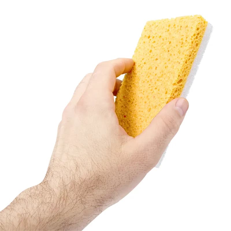 Victoria Bay Scrubbing Sponge 3.3X5.9 IN Light Duty Synthetic Fiber White Yellow 20/Case