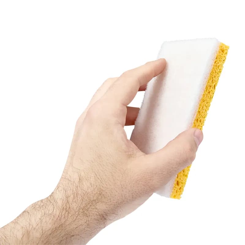 Victoria Bay Scrubbing Sponge 3.3X5.9 IN Light Duty Synthetic Fiber White Yellow 20/Case