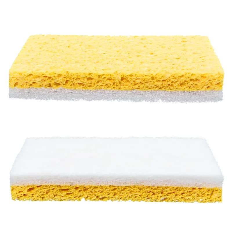 Victoria Bay Scrubbing Sponge 3.3X5.9 IN Light Duty Synthetic Fiber White Yellow 20/Case
