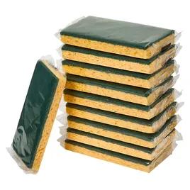 Victoria Bay Scrubbing Sponge 3.6X6.1 IN Medium Duty Synthetic Fiber Yellow Green 20/Case