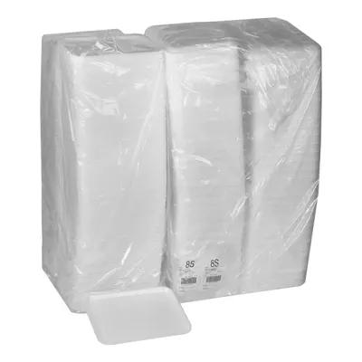 8S Supermarket Tray 10X8X0.65 IN Polystyrene Foam White Rectangle 500/Case