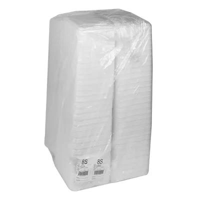 8S Supermarket Tray 10X8X0.65 IN Polystyrene Foam White Rectangle 500/Case