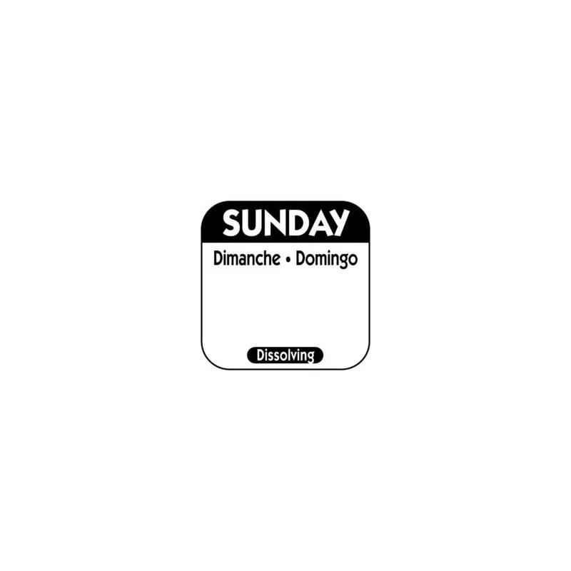 Sunday Label 0.75 IN Dissolvable 1000/Roll