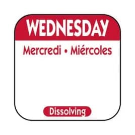 Wednesday Label 0.75 IN Dissolvable 1000/Roll