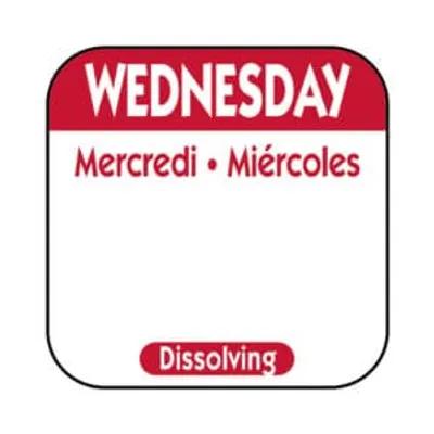 Wednesday Label 0.75 IN Dissolvable 1000/Roll