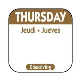 Thursday Label 0.75 IN Dissolvable 1000/Roll