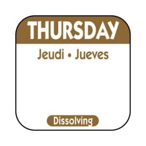 Thursday Label 0.75 IN Dissolvable 1000/Roll