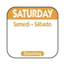 Saturday Label 0.75 IN Dissolvable 1000/Roll