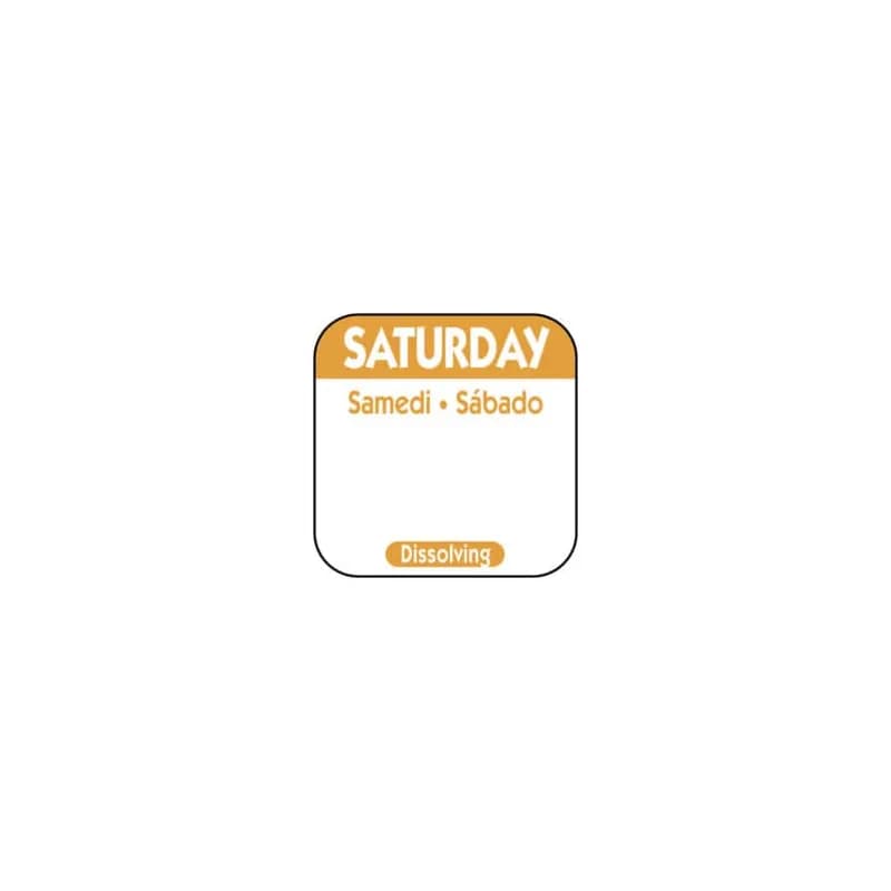 Saturday Label 0.75 IN Dissolvable 1000/Roll