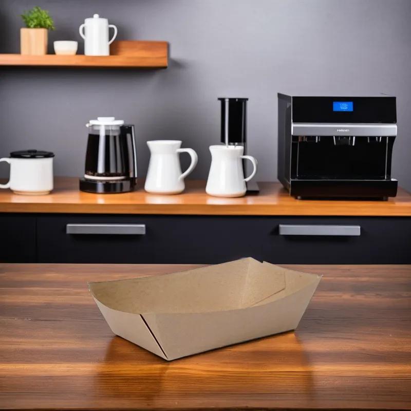 Food Tray 2.5 LB Paper Kraft Rectangle 500/Case