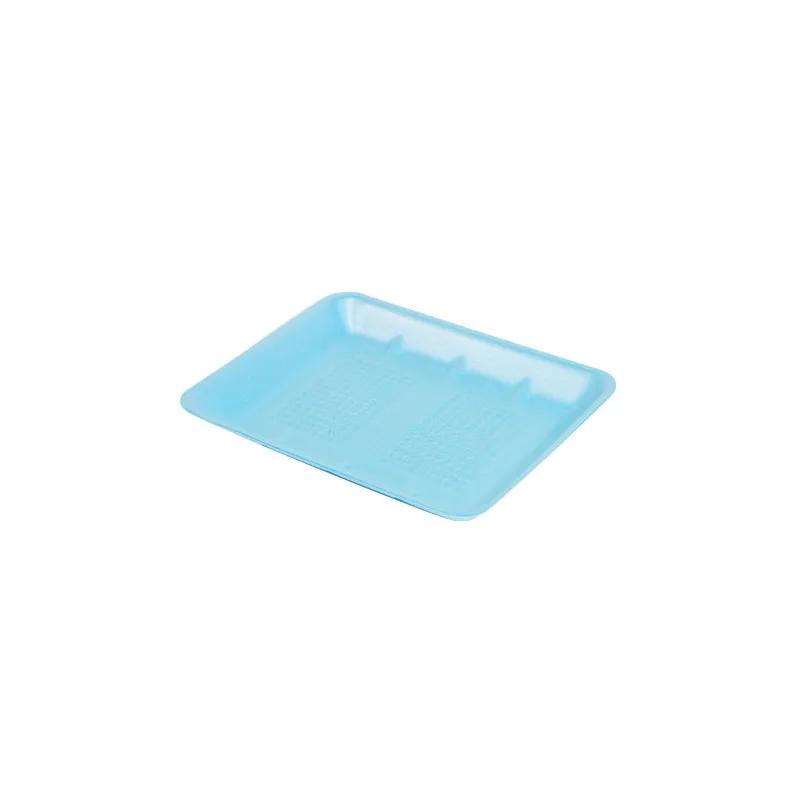 8H Supermarket Tray 10.58X8.33X1.18 IN Polystyrene Foam Blue Rectangle Heavy 400/Case