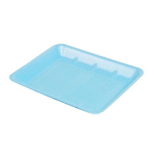 8H Supermarket Tray 10.58X8.33X1.18 IN Polystyrene Foam Blue Rectangle Heavy 400/Case
