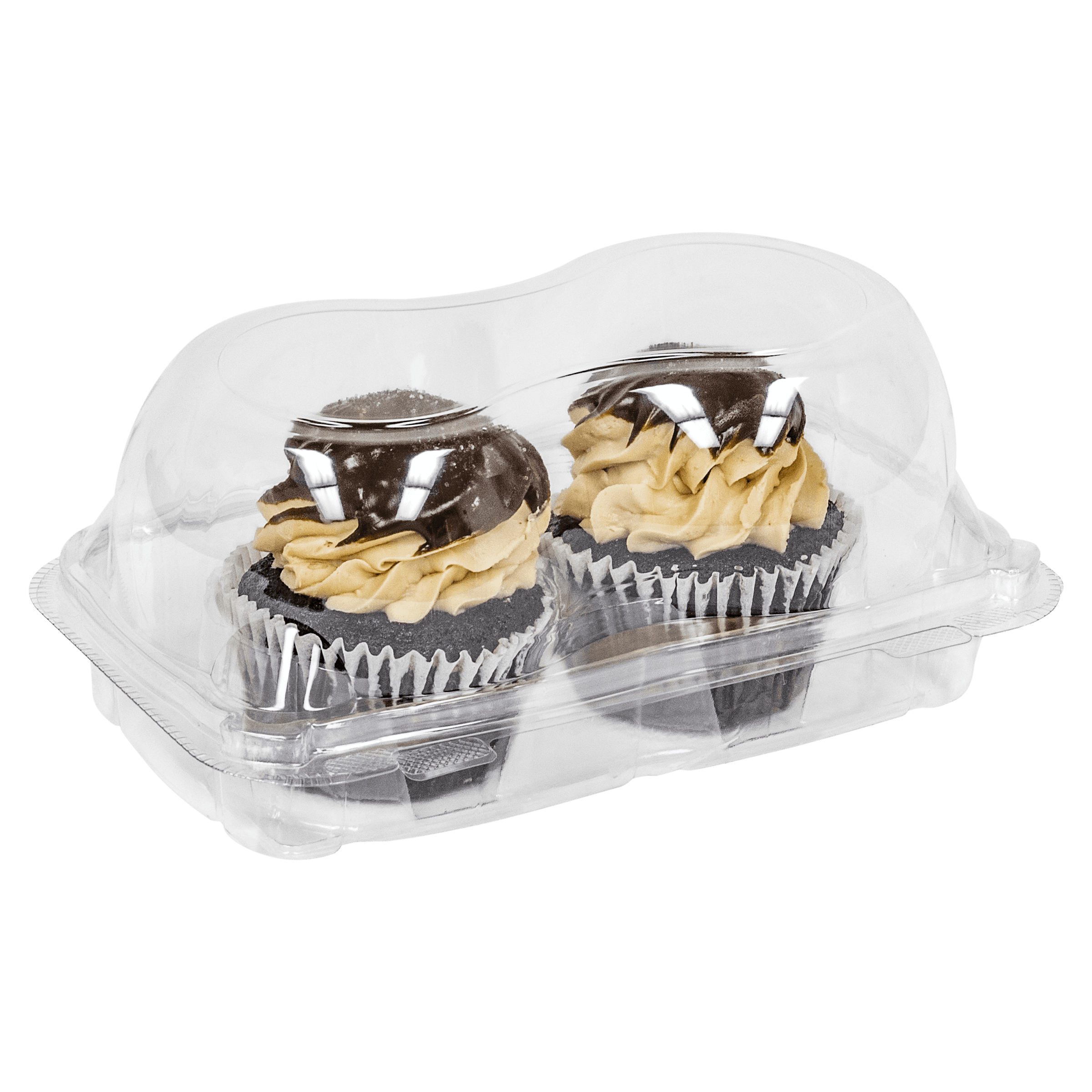 Cupcake Hinged Container With Dome Lid Jumbo 2 CT 8X5.25X3.8 IN PET Clear 220/Case