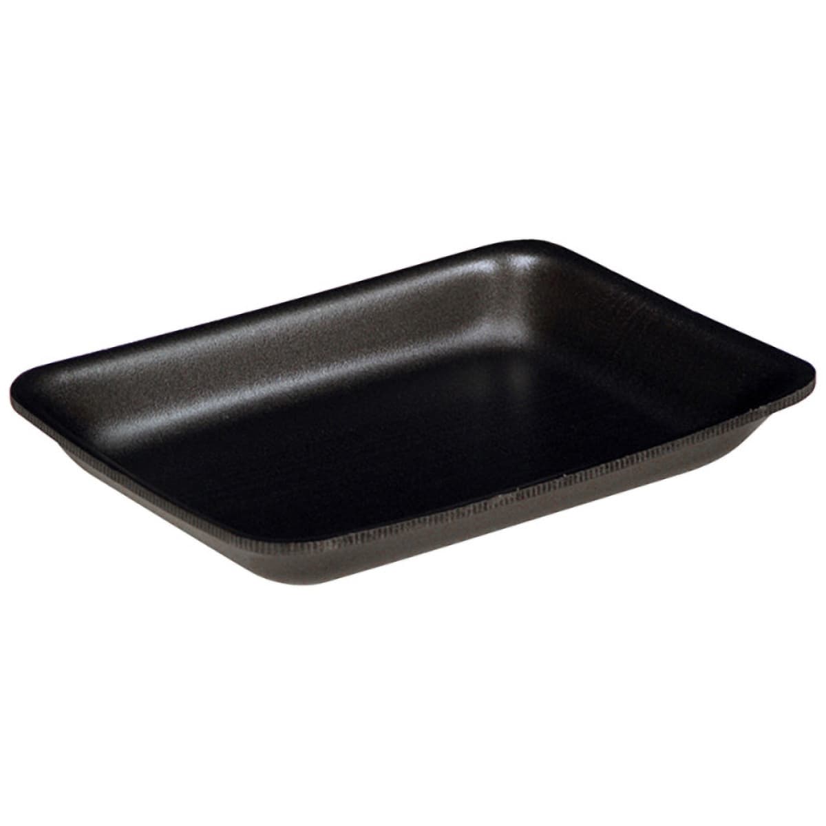 3P Meat Tray 8.625X6.562X1.282 IN Polystyrene Foam Black Rectangle 400/Case