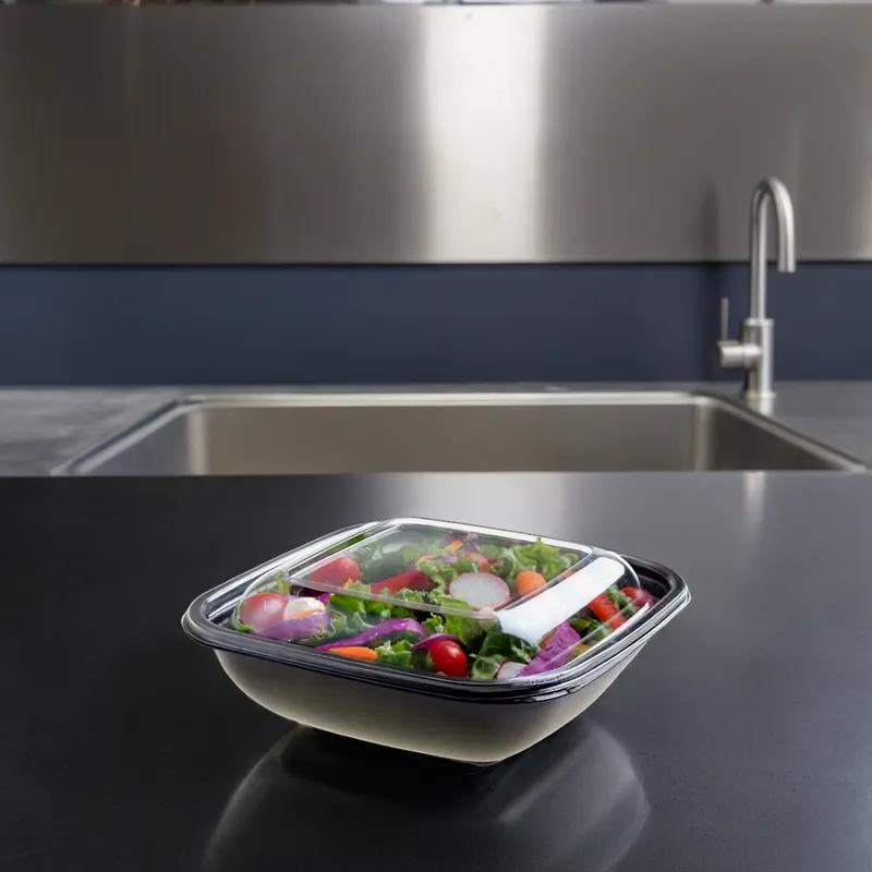 Bowl & Lid Combo 24 OZ PET Black Square 150/Case