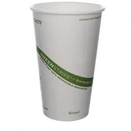 GreenStripe® Hot Cup 16 OZ Single Wall Poly-Coated Paper White 1000/Case