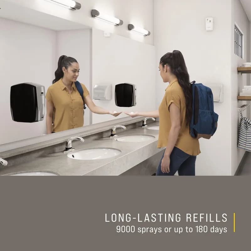 Microburst® 9000 Soap Dispenser 4.33X3.56X8.75 IN Chrome Plastic LCD Display 6/Case