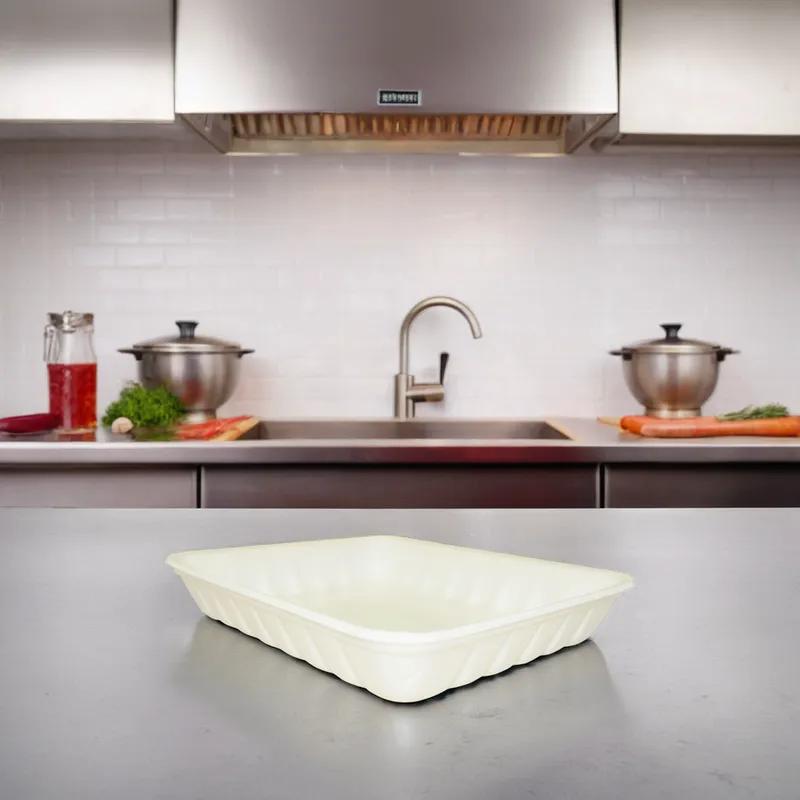 Dyne-A-Pak 809P Meat Tray 11.125X9.25X2 IN Polystyrene Foam White 200/Case