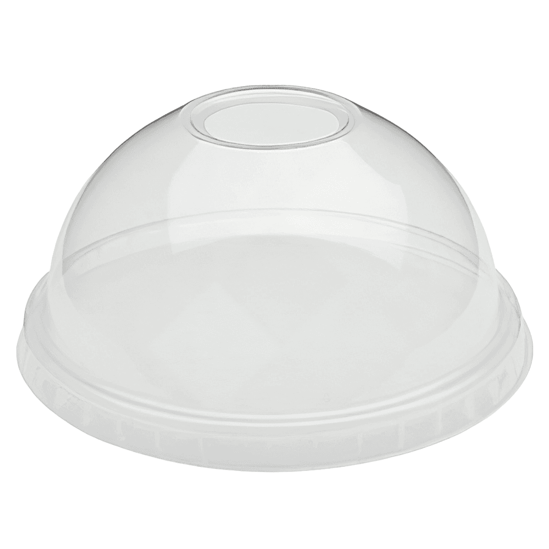 Victoria Bay Lid Dome 98MM PET Clear For Cold Cup With Hole 50 Count/Pack 20 Packs/Case 1000 Count/Case
