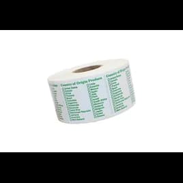 Country of Origin Produce Label 2.22X2.39 IN Green 1000 Count/Roll 20 Rolls/Case 20000 Count/Case