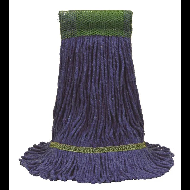 MaxiClean® Mop Head Large (LG) 17.5X6X1 IN Blue Cotton Synthetic Blend 4PLY Loop End 5 IN Headband 1/Dozen
