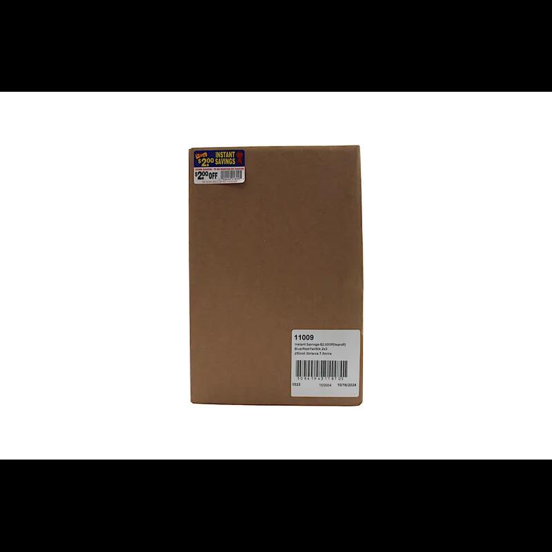 Instant Savings $2.00 Off Coupon Savings Label 2X3 IN Blue Red Yellow Black Tear Off 250 Count/Roll 30 Rolls/Case