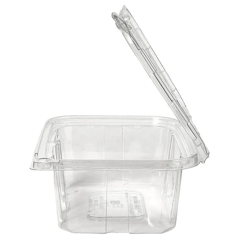 Deli Container Hinged With Flat Lid 32 OZ RPET Clear Tamper-Evident 200/Case