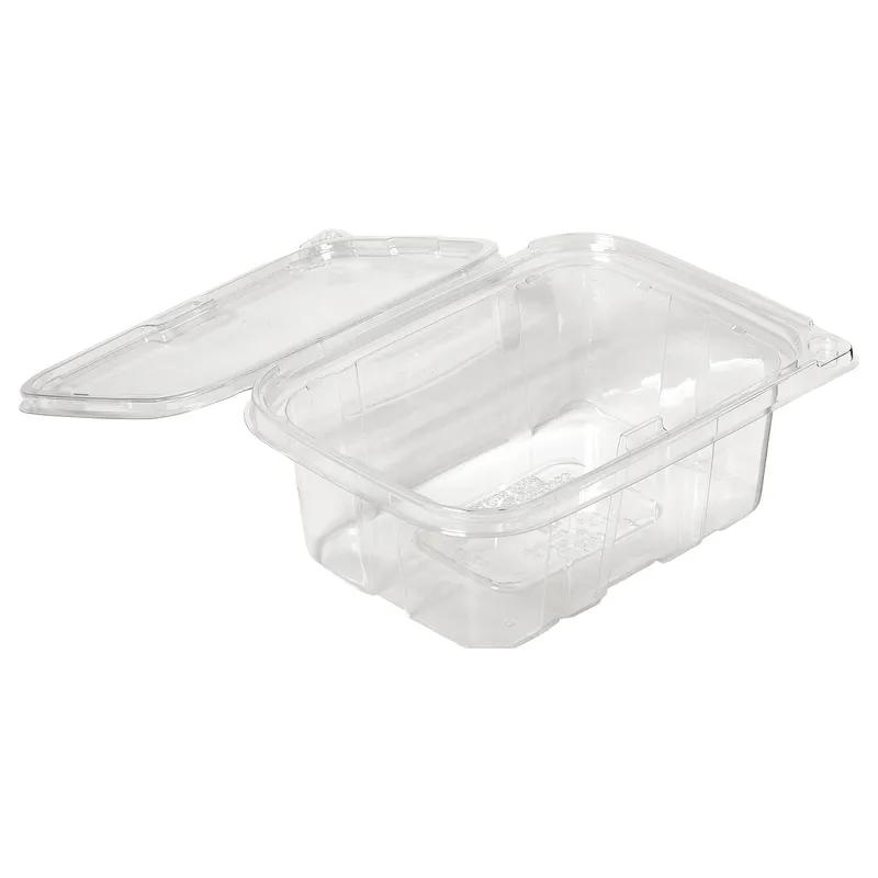 Deli Container Hinged With Flat Lid 32 OZ RPET Clear Tamper-Evident 200/Case