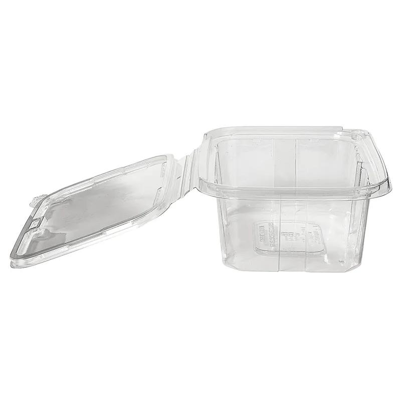 Deli Container Hinged With Flat Lid 32 OZ RPET Clear Tamper-Evident 200/Case