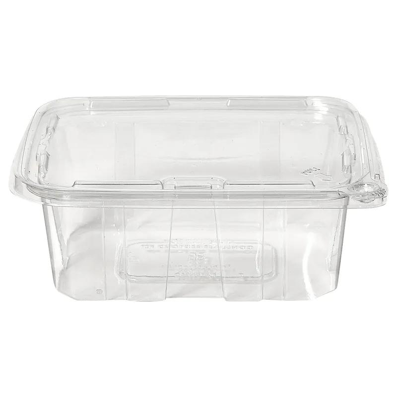 Deli Container Hinged With Flat Lid 32 OZ RPET Clear Tamper-Evident 200/Case