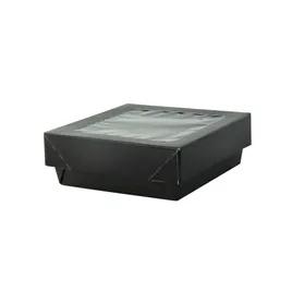 Kray Bakery Box 12 OZ 4.5X4.5X1.6 IN Corrugated Paperboard Black With Window 25 Count/Pack 4 Packs/Case 100 Count/Case