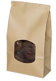 Bagcraft® Bag 1 LB Paper 1# Kraft With Tin Ties Closure With Window 500/Case