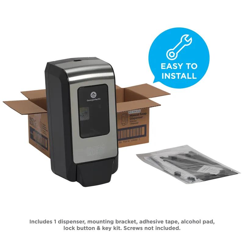 Pacific Blue Ultra™ Soap Dispenser 4.4X5.66X11.49 IN Silver Black Plastic 1/Each