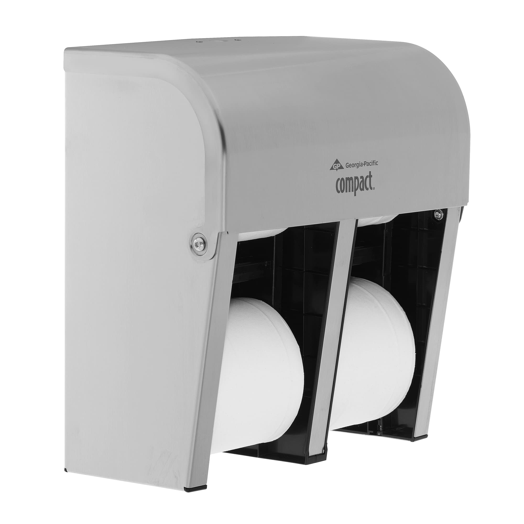 Compact® Toilet Paper Dispenser Stainless Steel Silver Coreless High Capacity Quad 1/Each